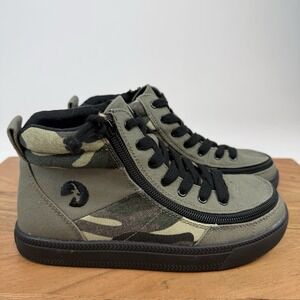 New Big Kids Billy Basics Street High Top Sneakers Olive Camo Size 3 Y